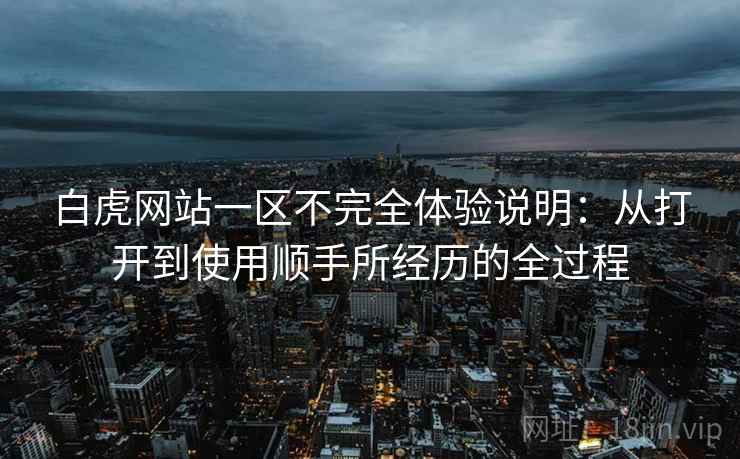 白虎网站一区不完全体验说明：从打开到使用顺手所经历的全过程  第2张