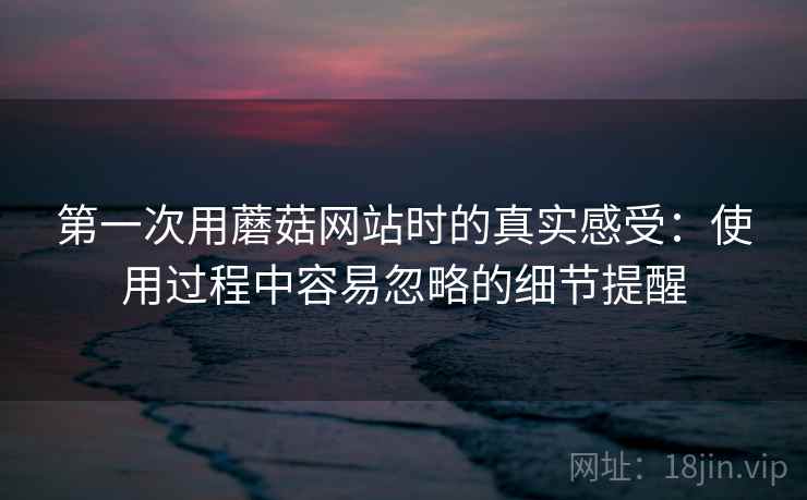 第一次用蘑菇网站时的真实感受：使用过程中容易忽略的细节提醒  第2张