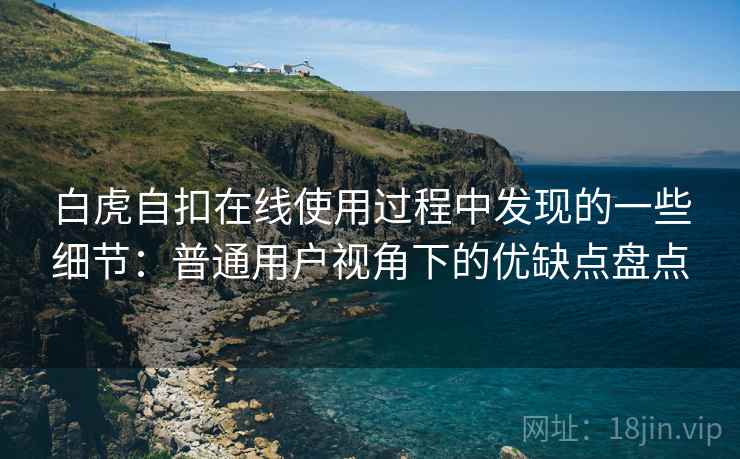 白虎自扣在线使用过程中发现的一些细节:普通用户视角下的优缺点盘点 第2张 白虎自扣在线使用过程中发现的一些细节:普通用户视角下的优缺点盘点 第2张