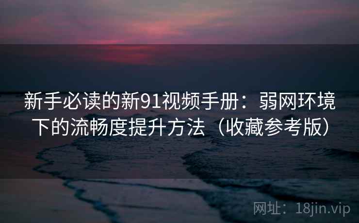 新手必读的新91视频手册：弱网环境下的流畅度提升方法（收藏参考版）  第1张