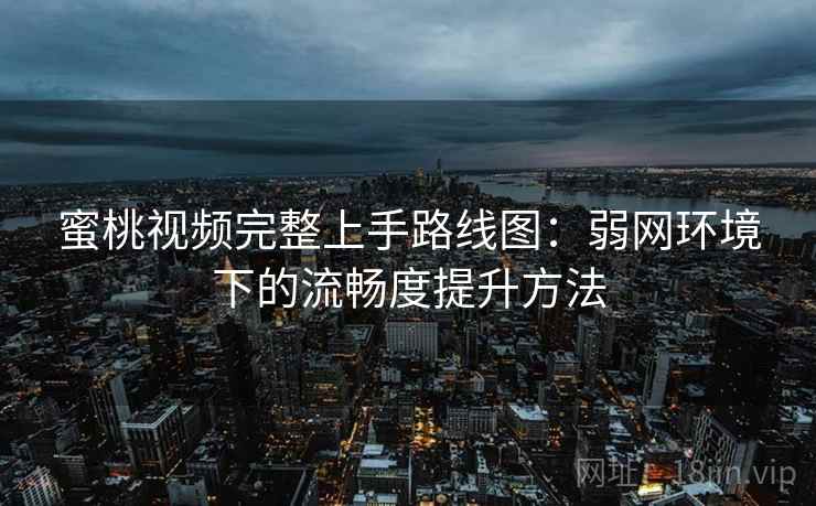 蜜桃视频完整上手路线图：弱网环境下的流畅度提升方法  第2张