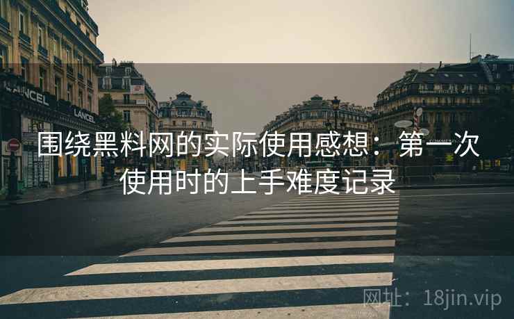 围绕黑料网的实际使用感想:第一次使用时的上手难度记录 第2张 围绕黑料网的实际使用感想:第一次使用时的上手难度记录 第2张