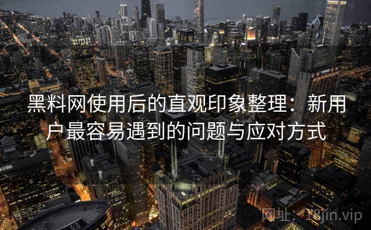 黑料网使用后的直观印象整理:新用户最容易遇到的问题与应对方式 第2张 黑料网使用后的直观印象整理:新用户最容易遇到的问题与应对方式 第2张