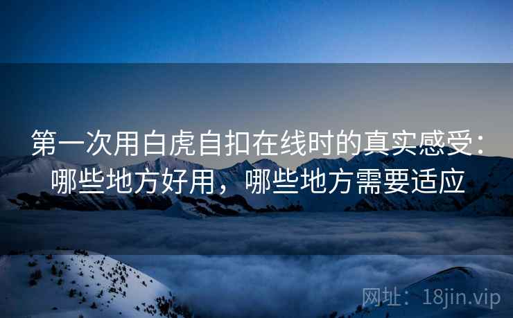 第一次用白虎自扣在线时的真实感受:哪些地方好用,哪些地方需要适应 第2张 第一次用白虎自扣在线时的真实感受:哪些地方好用,哪些地方需要适应 第2张