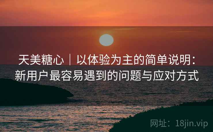 天美糖心｜以体验为主的简单说明：新用户最容易遇到的问题与应对方式  第2张